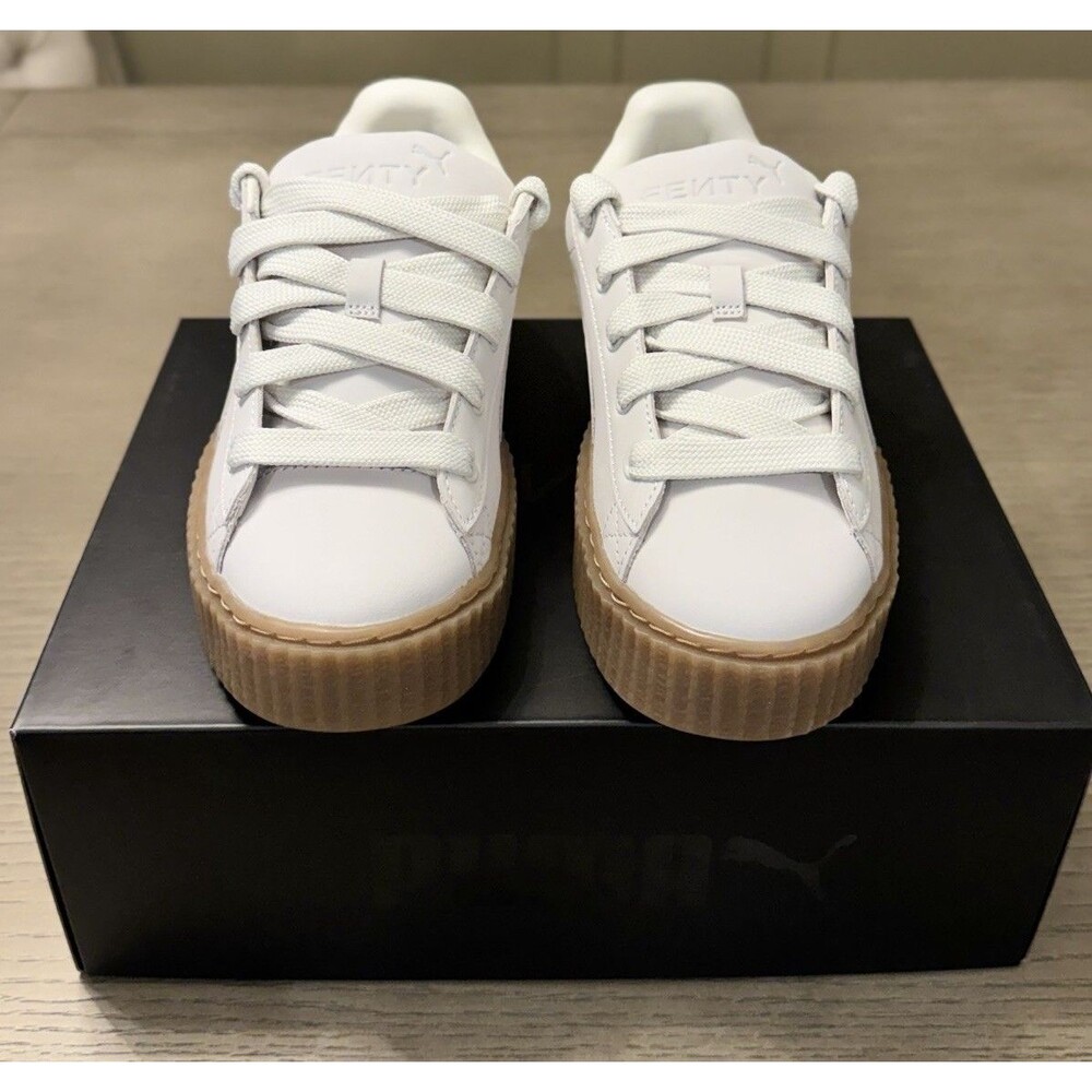PUMA FENTY Junior Creeper Phatty Nubuck Sneakers. Warm White. Size 6.5 - Picture 3 of 10
